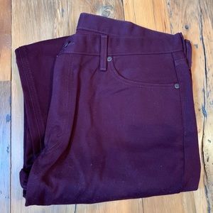 Men’s Burgundy Levi Strauss Jeans NEW